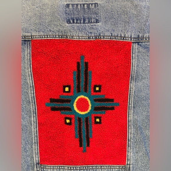 🤠 🧲CLASSIC & Vintage Western /Southwestern Denim Jean Jacket | Size Large / 10 - Picture 6 of 17